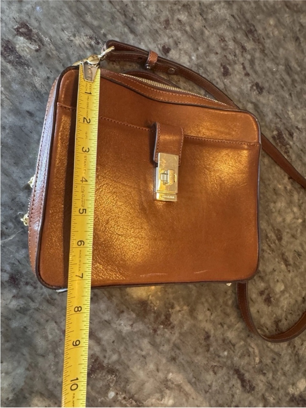 Brahmin Evie Purse Whiskey Topsail Box Crossbody Brown Classy Preppy Old Money - Picture 14 of 15
